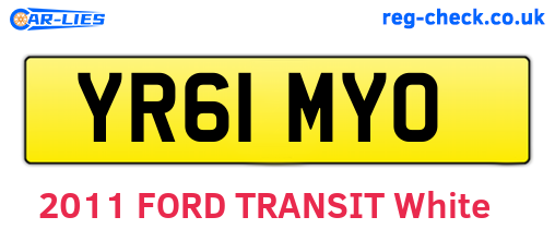 YR61MYO are the vehicle registration plates.