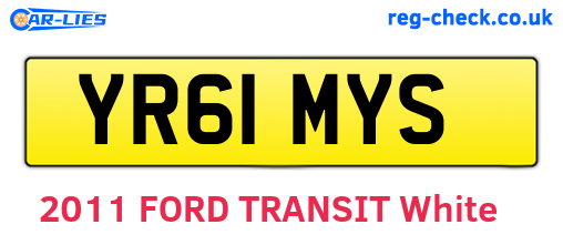 YR61MYS are the vehicle registration plates.