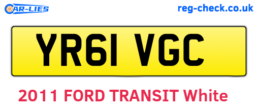 YR61VGC are the vehicle registration plates.