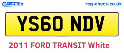 YS60NDV are the vehicle registration plates.