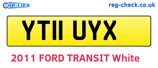 YT11UYX are the vehicle registration plates.