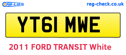 YT61MWE are the vehicle registration plates.