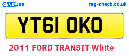YT61OKO are the vehicle registration plates.