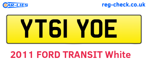 YT61YOE are the vehicle registration plates.