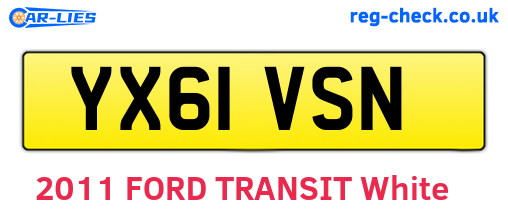 YX61VSN are the vehicle registration plates.
