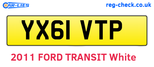 YX61VTP are the vehicle registration plates.