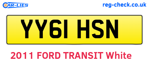 YY61HSN are the vehicle registration plates.