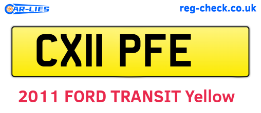 CX11PFE are the vehicle registration plates.