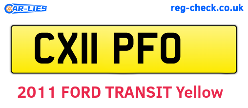 CX11PFO are the vehicle registration plates.