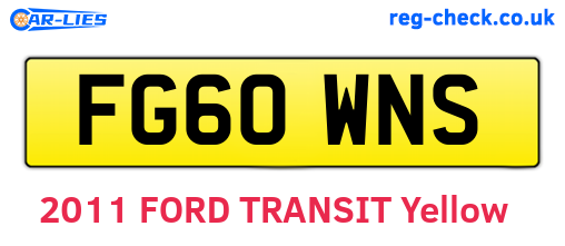 FG60WNS are the vehicle registration plates.