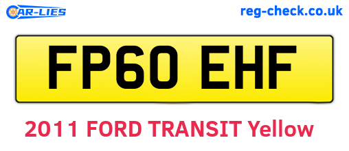 FP60EHF are the vehicle registration plates.
