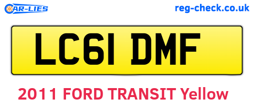 LC61DMF are the vehicle registration plates.