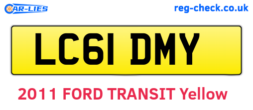 LC61DMY are the vehicle registration plates.
