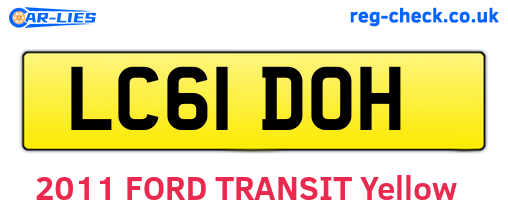 LC61DOH are the vehicle registration plates.
