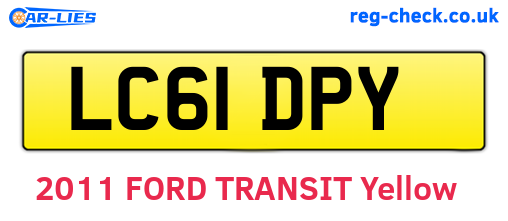 LC61DPY are the vehicle registration plates.