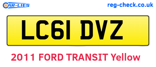 LC61DVZ are the vehicle registration plates.