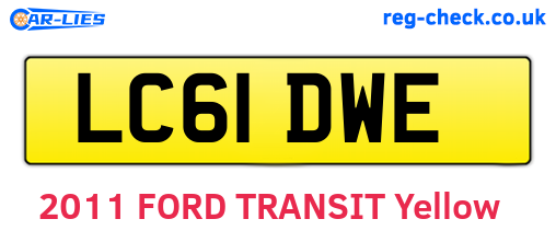 LC61DWE are the vehicle registration plates.