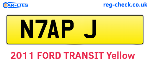 N7APJ are the vehicle registration plates.