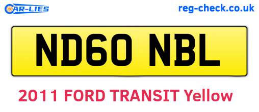 ND60NBL are the vehicle registration plates.