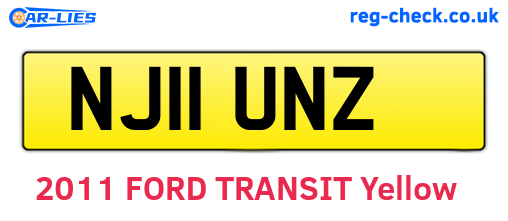 NJ11UNZ are the vehicle registration plates.