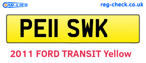 PE11SWK are the vehicle registration plates.