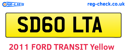 SD60LTA are the vehicle registration plates.
