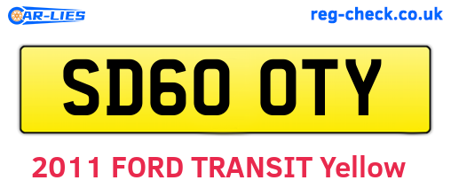 SD60OTY are the vehicle registration plates.