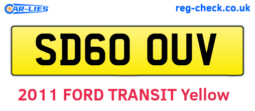 SD60OUV are the vehicle registration plates.