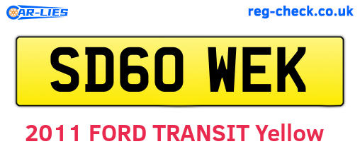 SD60WEK are the vehicle registration plates.