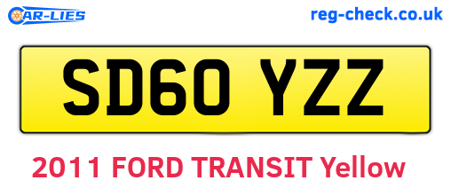SD60YZZ are the vehicle registration plates.