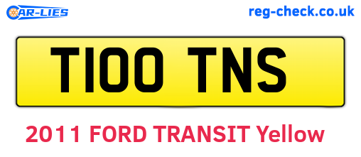 T100TNS are the vehicle registration plates.