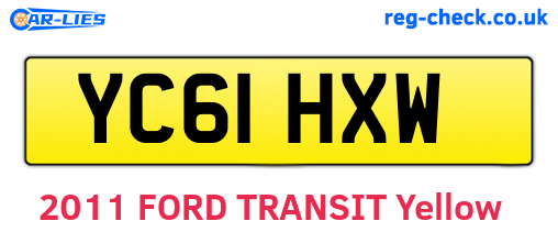 YC61HXW are the vehicle registration plates.