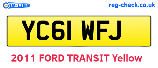 YC61WFJ are the vehicle registration plates.