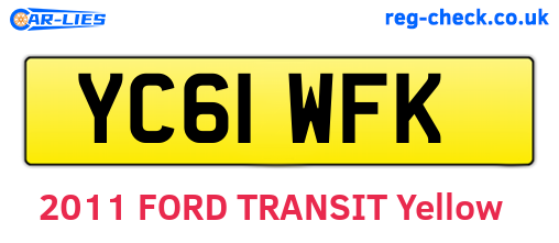 YC61WFK are the vehicle registration plates.