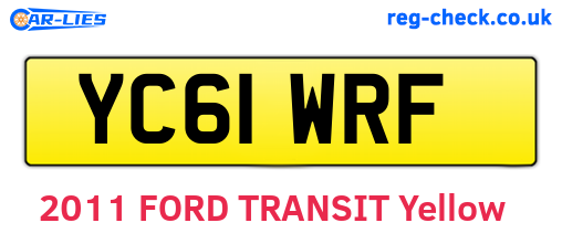 YC61WRF are the vehicle registration plates.
