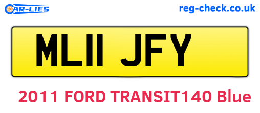 ML11JFY are the vehicle registration plates.
