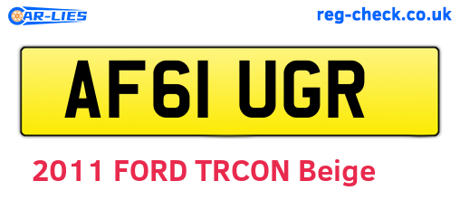 AF61UGR are the vehicle registration plates.