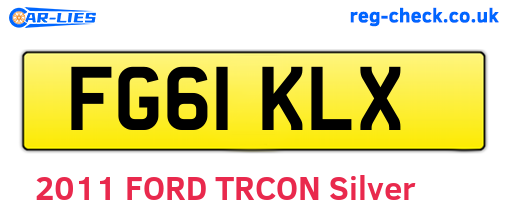 FG61KLX are the vehicle registration plates.