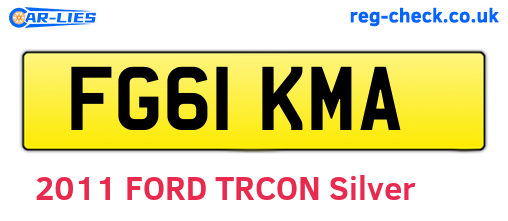 FG61KMA are the vehicle registration plates.