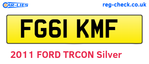 FG61KMF are the vehicle registration plates.
