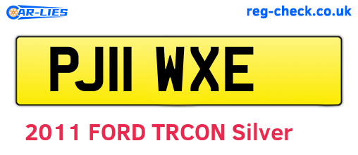 PJ11WXE are the vehicle registration plates.