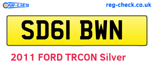 SD61BWN are the vehicle registration plates.