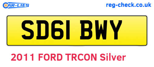 SD61BWY are the vehicle registration plates.