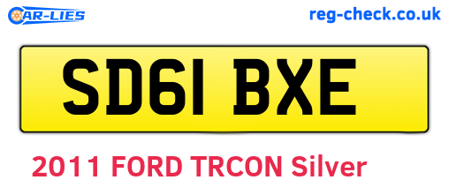 SD61BXE are the vehicle registration plates.