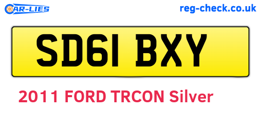 SD61BXY are the vehicle registration plates.