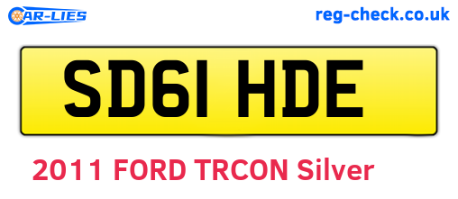 SD61HDE are the vehicle registration plates.