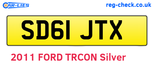 SD61JTX are the vehicle registration plates.