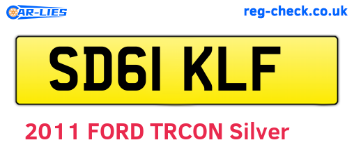 SD61KLF are the vehicle registration plates.