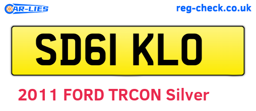 SD61KLO are the vehicle registration plates.