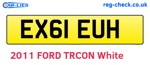 EX61EUH are the vehicle registration plates.
